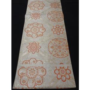 アンティーク丸帯　夏　絽　蜀江文　鏡裏文　