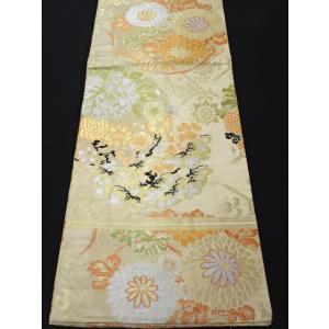 アンティーク丸帯　引き抜き柄　花丸文