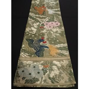 アンティーク丸帯　鳳凰　松　菊