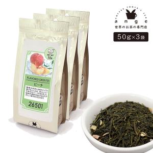 フレーバー緑茶 ピーチ 150g（50g×3） お茶 茶葉｜ange-yokohama