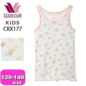 ワコール wacoal キッズ CKX177 ノースリーブ 女児 インナー トップス 身生地綿100% やわらか シトラスフルーツ柄 メール便発送可｜angeikoma