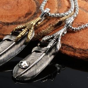 ネックレス エンジェルハート 天使の羽根 シルバー 黒 Rock 天使 V系