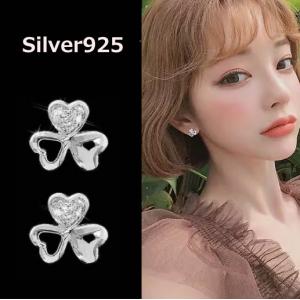 スタッドピアス 4mm 5mm 6mm 一粒CZダイヤモンド プラチナ仕上げ