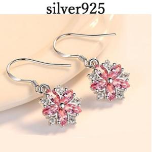 ピアス アレルギー対応 つけっぱなし 18k 金属アレルギー対応 レディース シルバー925 花 桜 さくら フラワー 華