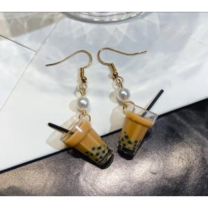 ピアス レディース タピオカミルクティー 小粒...の詳細画像1