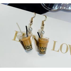 ピアス レディース タピオカミルクティー 小粒...の詳細画像5