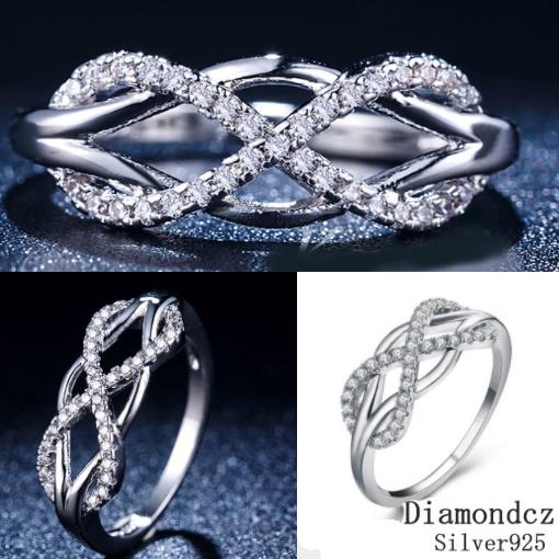 指輪リング レディース ８字 キュービックジルコニア シルバー925 永遠の愛シンボル無限マーク ラ...