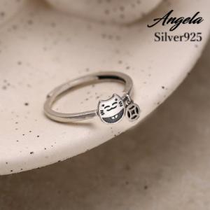 シルバーアクセサリー 猫 ネコ ねこ リング 指輪 ブルートパーズ r0774