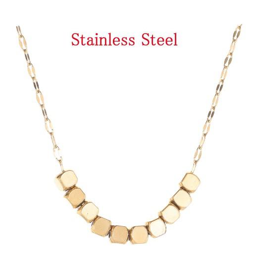 ネックレス レディース U形 サイコロ 四角 笑顔 スマイル メタル 金属 オーバルグロウ ステンレ...