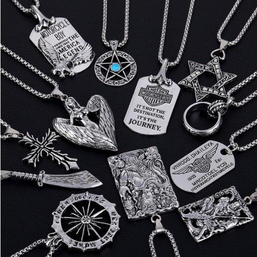 ネックレス メンズ ゴシック調 スター 星 ベネチアンチェーン ペンダント メンズネックレス メンズ...