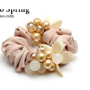 シュシュ/髪飾り/ヘアアクセサリー/パールビーズシュシュ