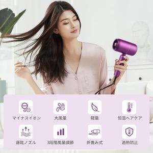 ドライヤー ヘアドライヤー 人気 大風量 速乾 イオンドライヤーマイナスイオン 1500W 冷熱風 ...