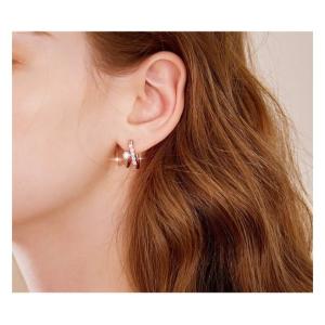 フープピアス レディース ピンクゴールド ジル...の詳細画像4
