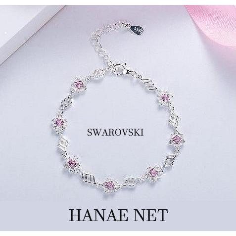 ブレスレット レディース CZダイヤモンド プラチナコーティング 可愛い フラワー 花モチーフ ジル...