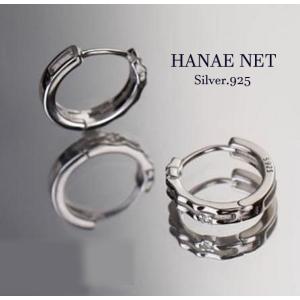 フープピアス メンズ レディース 両耳 シルバー 925 シンプル 14mm