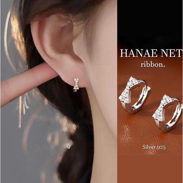 フープピアス レディース アレルギー対応 シルバー925 クラリスピアス 小さい リボン つけっぱな...