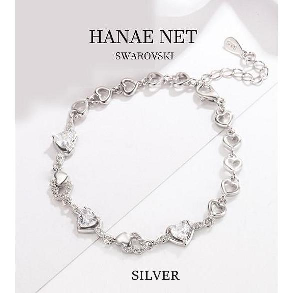 ブレスレット レディース プリンセスハート スワロフスキー SILVER エンジェル ラインストーン