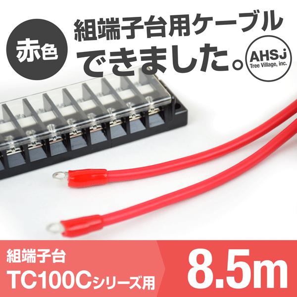 TC100C用 赤色 8.5m 端子台接続ケーブル (KIV 38sq 丸型圧着端子 R38-8) ...