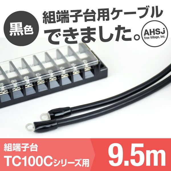 TC100C用 黒色 9.5m 端子台接続ケーブル (KIV 38sq 丸型圧着端子 R38-8) ...