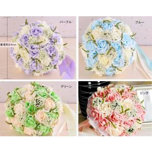 ♪選べる４色♪造花/ブライダルブーケ/ラウンドブーケ/トスブーケd100