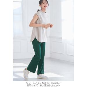 マタニティパンツ 夏 ズボン 服 リブ フレア...の詳細画像3