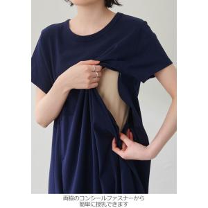 マタニティ ワンピース 授乳服 Aライン 半袖...の詳細画像2