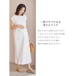 マタニティ ワンピース ノースリーブ 無地 オ...の詳細画像5