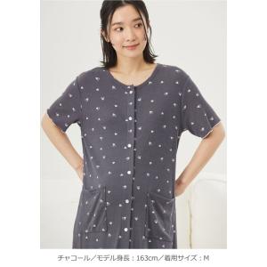 マタニティ パジャマ 前開き 半袖 ワンピース...の詳細画像1