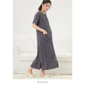 マタニティ パジャマ 前開き 半袖 ワンピース...の詳細画像4