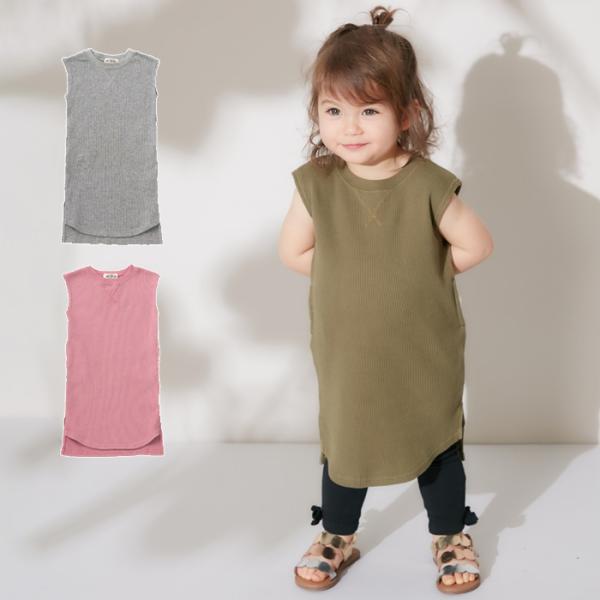 ベビー服 ワンピース make your day ワッフルノースリ―ブ 子供服 おしゃれ 赤ちゃん ...