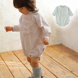 SALE ベビー服 MAKE YOUR DAY ステッチ風 ロゴ プリント ロンパース 赤ちゃん 長袖 かわいい おしゃれ 男の子 女の子 ロゴ トップス 通年｜angeliebe