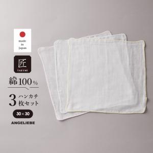 ガーゼハンカチ 3枚セット 沐浴 よだれ拭き 新生児 赤ちゃん ベビー 日本製 出産準備 新生児 匠 授乳 お風呂 エンジェリーベ