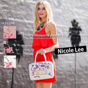 NICOLE LEE ニコールリー CHR12713 桜 フローラル NLロゴ レディース ハンドバッグ ミニボストン ニコルリー フェイクレザー 花柄 日本正規代理店 インスタ｜angelina