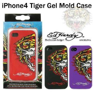 エドハーディークラシックタイガータトゥーiPhone4専用カバー（Ed Hardy iPhone4 Tiger Gel Mold Case、黒、赤、紫、箱付き）｜angelina