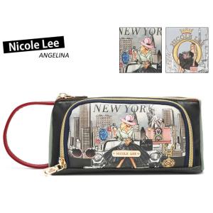 数量限定 NICOLE LEE ニコールリー COS7314 COSMETIC ZIP POUCH レディース メイクポーチ コスメポーチ  ビーガンレザー ヴィーガン メイクブラシ｜angelina