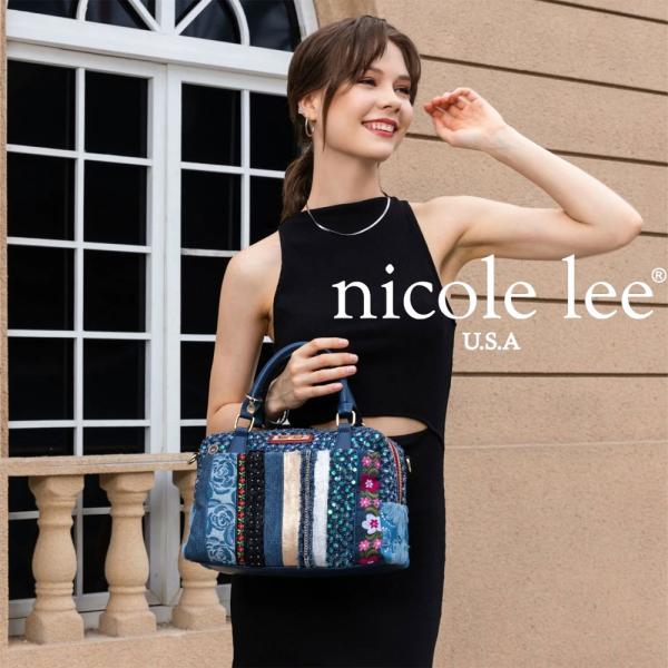 数量限定 NICOLE LEE ニコールリー JS17051 パッチフラワーハンドバッグ レディース...