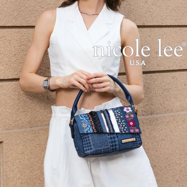 数量限定 NICOLE LEE ニコールリー JS17044 パッチフラワーフラップバッグ 2WAY...