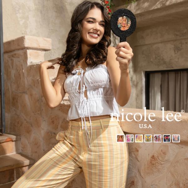 数量限定 NICOLE LEE ニコールリー M7804 レディース 手鏡 るラインストーン ラウン...