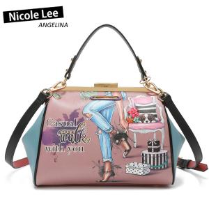 数量限定 NICOLE LEE ニコールリー CW16679 CASUAL WALK レディース さくらピンク ブルーグリーン ミニボストン がまぐち ハンドバッグ  ビジュー｜angelina