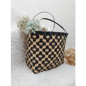 ふた付きバッグ 革ショルダー 紙バンドキット エコ クラフトバンド