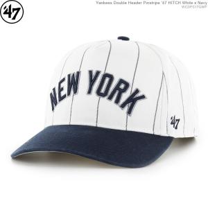 送料無料クーポン配布中/ 47キャップ Yankees ヤンキース スナップバック Yankees Double Header Pinstripe '47 HITCH White x Navy/｜angelitta