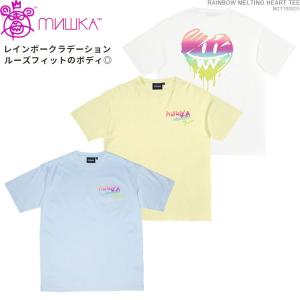 送料無料クーポン配布中/ MISHKA 半袖Tシャツ ミシカ Tシャツ RAINBOW MELTING HEART TEE ストリート｜angelitta