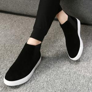 ショートブーツ メンズ 靴 サイドゴアブーツ カジュアルシューズ 無地 大きいサイズ スニーカー 秋冬 裏ボア 防寒 暖かい 全4色 秋冬新作