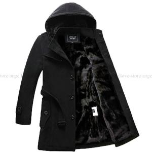 人気 ダッフルコート メンズ コート  ミディアム丈 裏起毛 無地  秋冬アウター 厚手 裏ボア フード付き あったか きれいめ カジュアル ビジネス通勤着