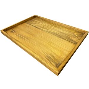 トレイ スクエア型 アンティークブラウン 45×31×2.5cm 平たい 薄型 トレー 深さ1cm 木製 ひのき ハンドメイド 受注製作