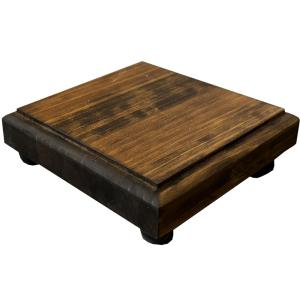 台座 飾り台 ダークブラウン 13×13×3cm フィギュア ディスプレイ 木製