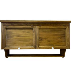 吊戸棚 キャビネット チェッカーガラス アンティークブラウン 120×30