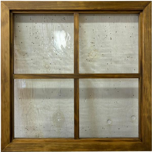 FIX窓・室内窓 アンティークブラウン アルトドイッチェガラス 両面桟入り 60×3.5×60cm ...