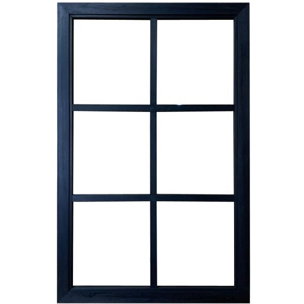 室内窓 飾り窓 透明ガラス 両面桟入り 57×3.5×90cm ブラックステイン 木製 ヒノキ ハン...