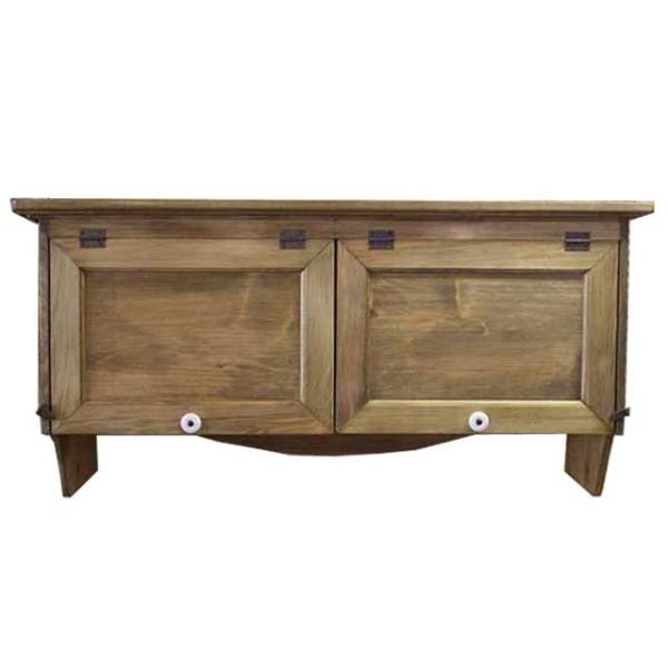 吊り戸棚 ダブル扉 アンティークブラウン w80d27h40cm 横型キャビネット 壁掛け 木製 ひ...